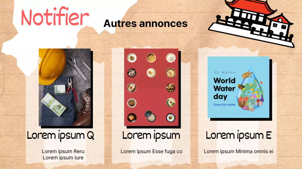 Un guide des quartiers branchés sur fond beige