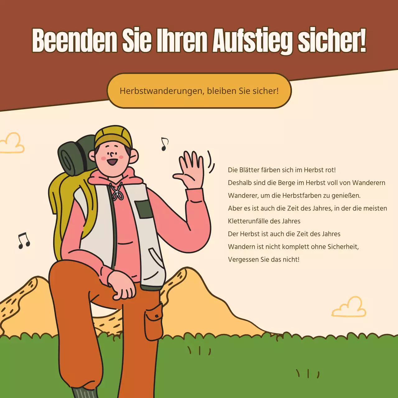 Ein Leitfaden für moderne Herbstwanderungen in Braun und Grün