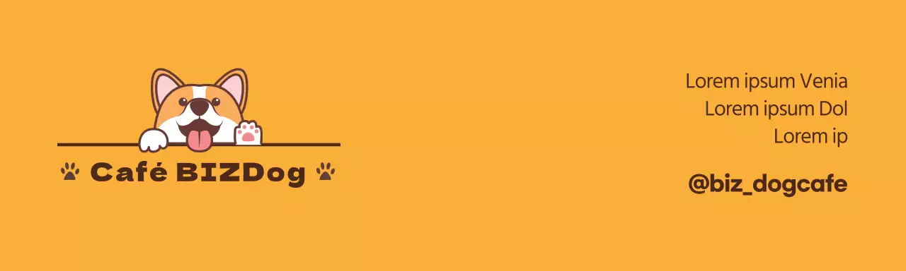 Etiqueta de cabecera de producto dog cafe naranja