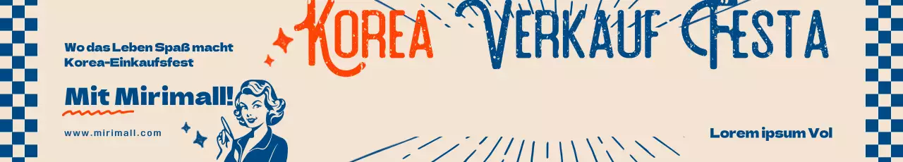 Ein Blick auf das blau-rote Retro-Event Korea Sale Festa