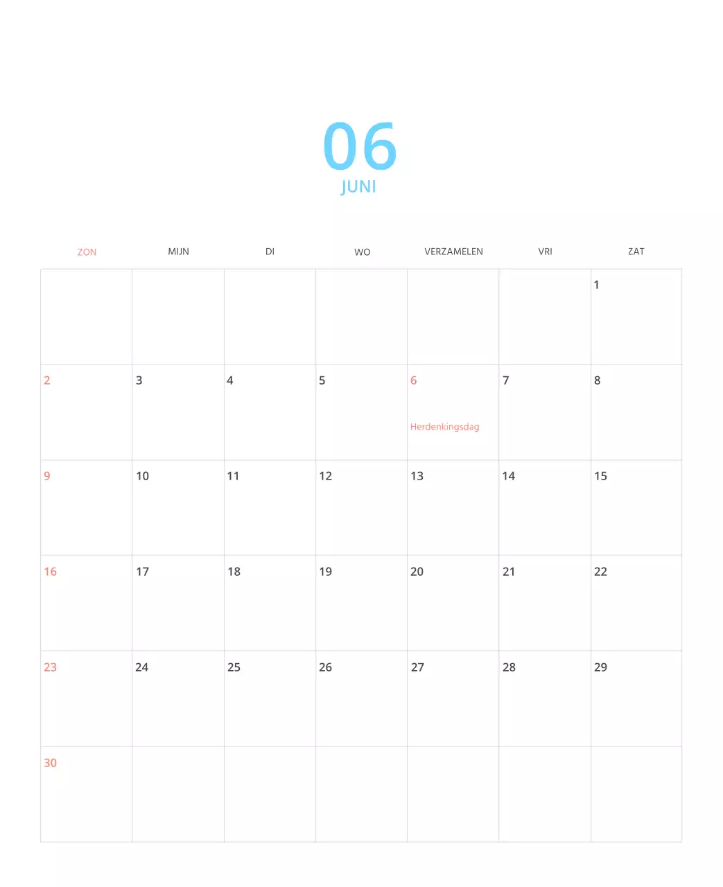 Veelkleurige geïllustreerde kalender