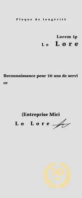 Plaque d'entreprise pour longs états de service avec symbole de laurier