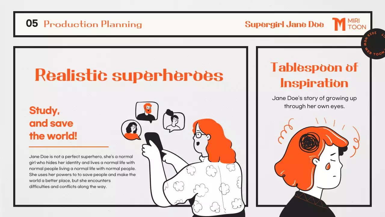 오렌지 코믹 슈퍼히어로 플래너 프레젠테이션