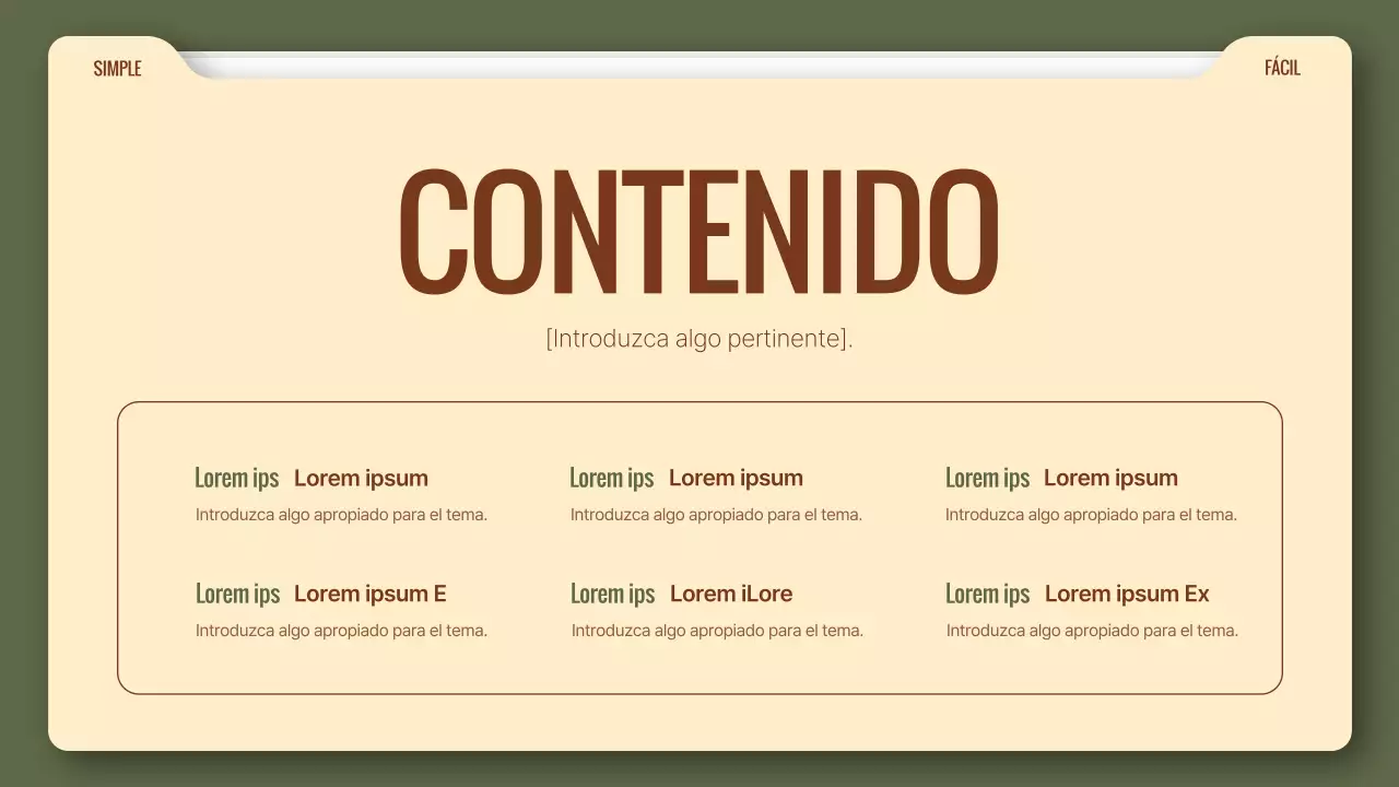 Un sencillo informe de negocios en caqui y marrón