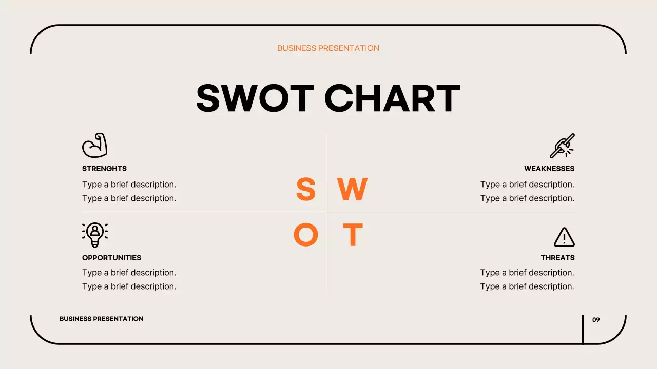 오렌지 미니멀 비즈니스 프레젠테이션