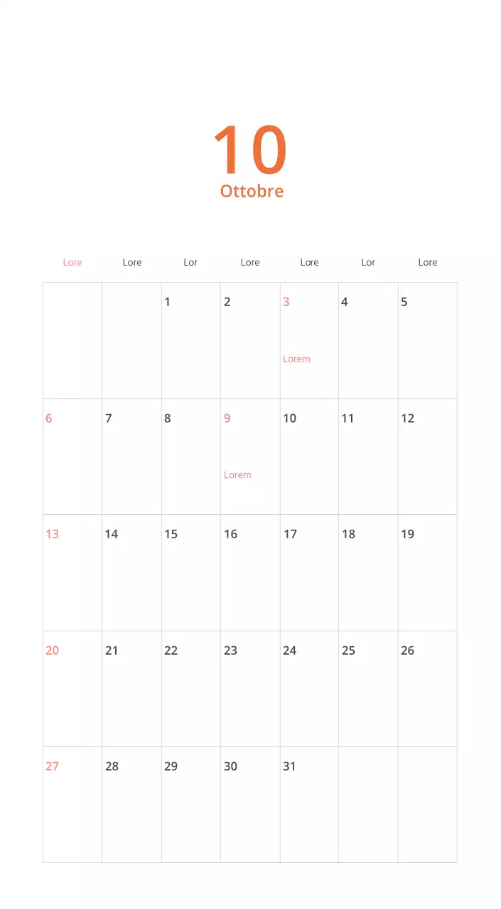 Calendario illustrato multicolore