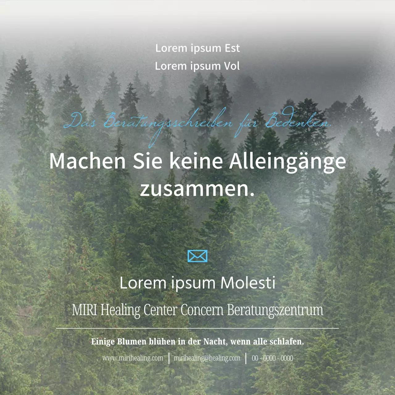 Eine moderne, minimalistische Helpline in Hellblau und Weiß.