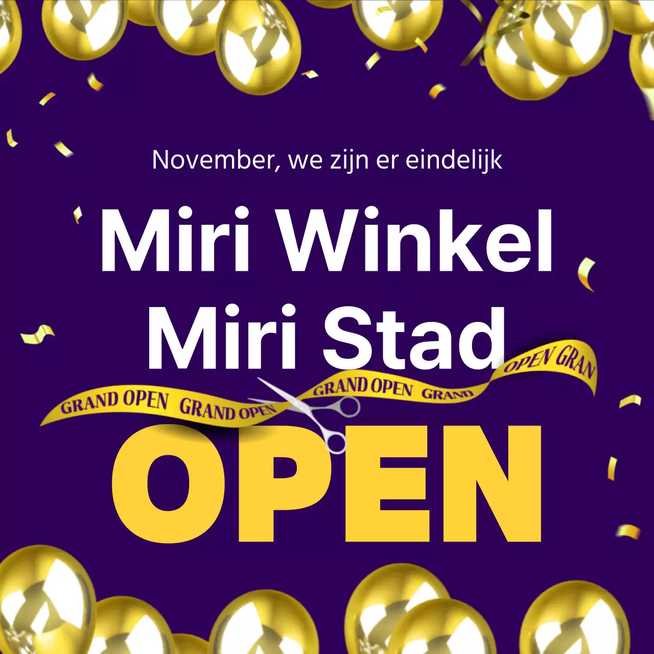 De opening van een luxe gele en paarse tak promoten
