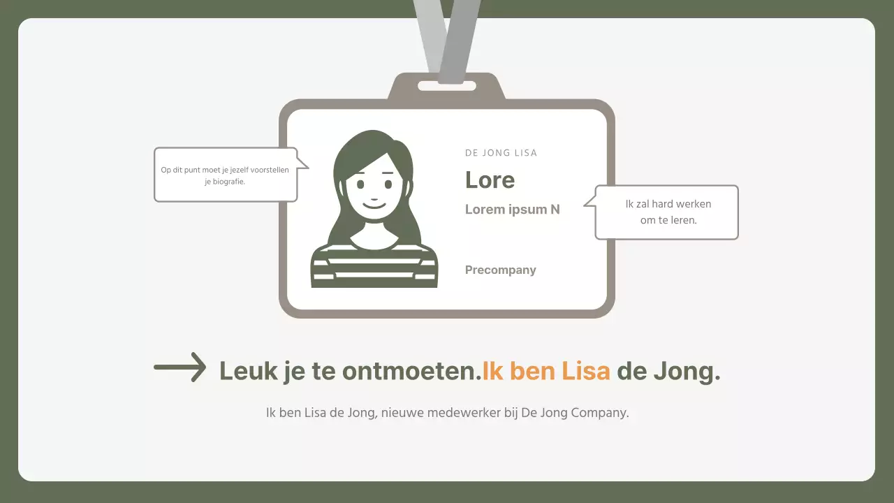 Eenvoudige zakelijke sollicitatiebrief in kaki en geel