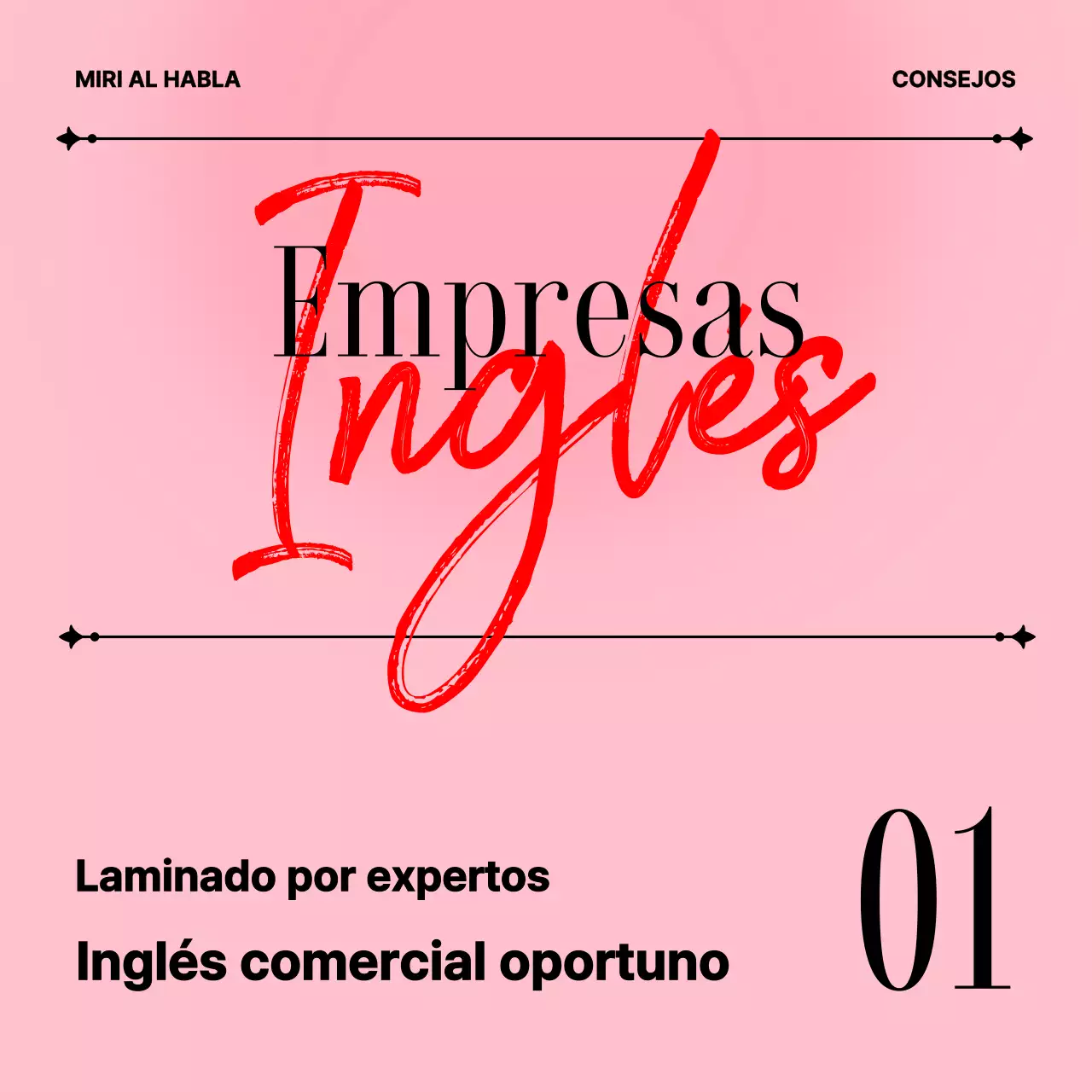 Material didáctico de inglés comercial minimalista en rosa y blanco