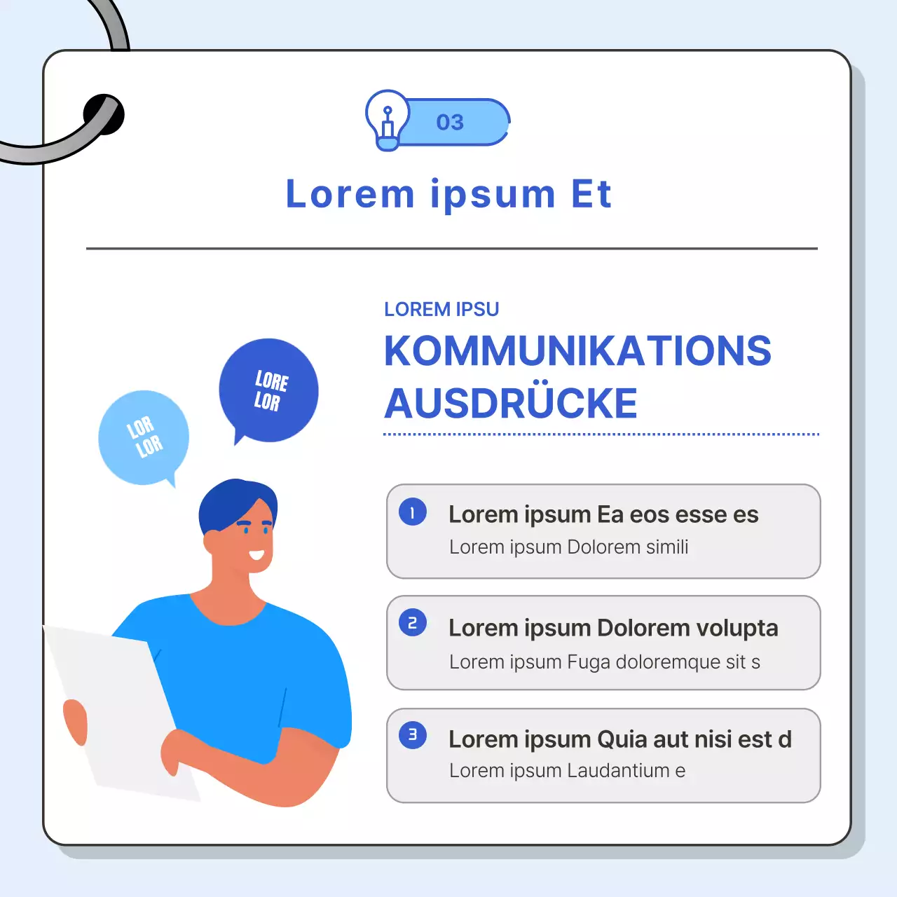 Förderung von Gesprächen in Geschäftsenglisch mit einem rosa und blauen Farbschema