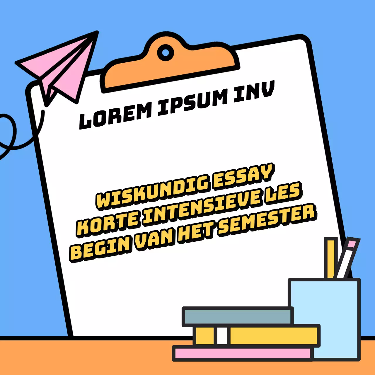 Eenvoudige blauwe en oranje schoollezingen promoten