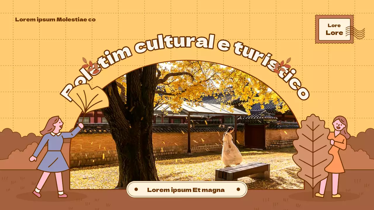 Um simples guia informativo de turismo cultural amarelo e castanho