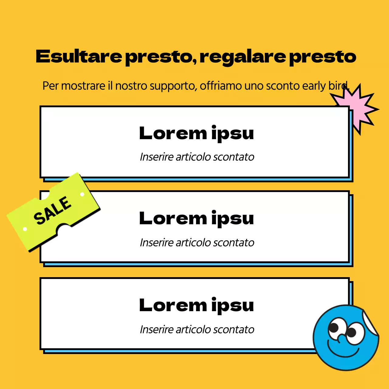 Proposte regalo per il SAT in stile pop art in giallo e verde