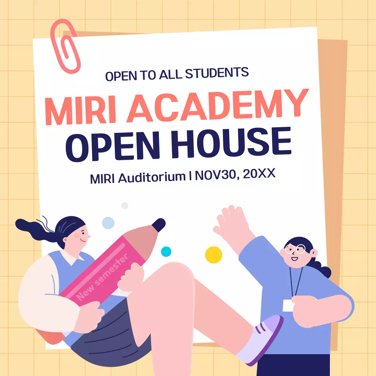 Beige Modern Academy Event Social Media Post