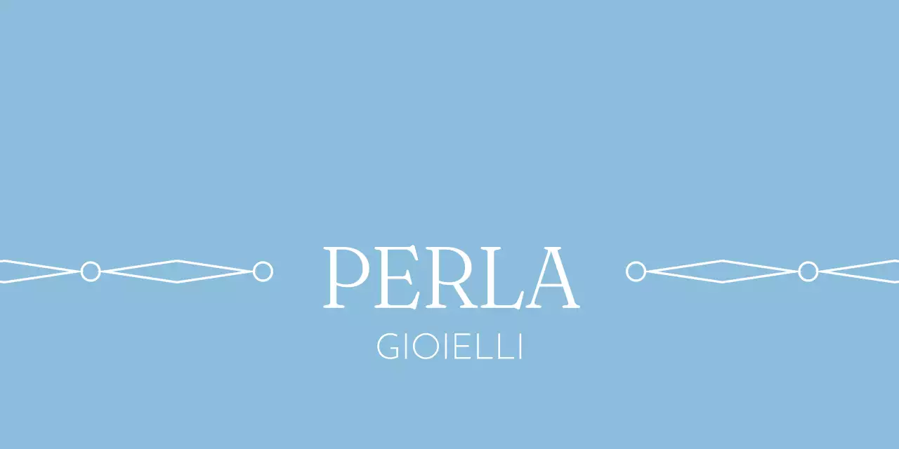 Intestazione del prodotto del marchio di gioielleria di colore blu chiaro