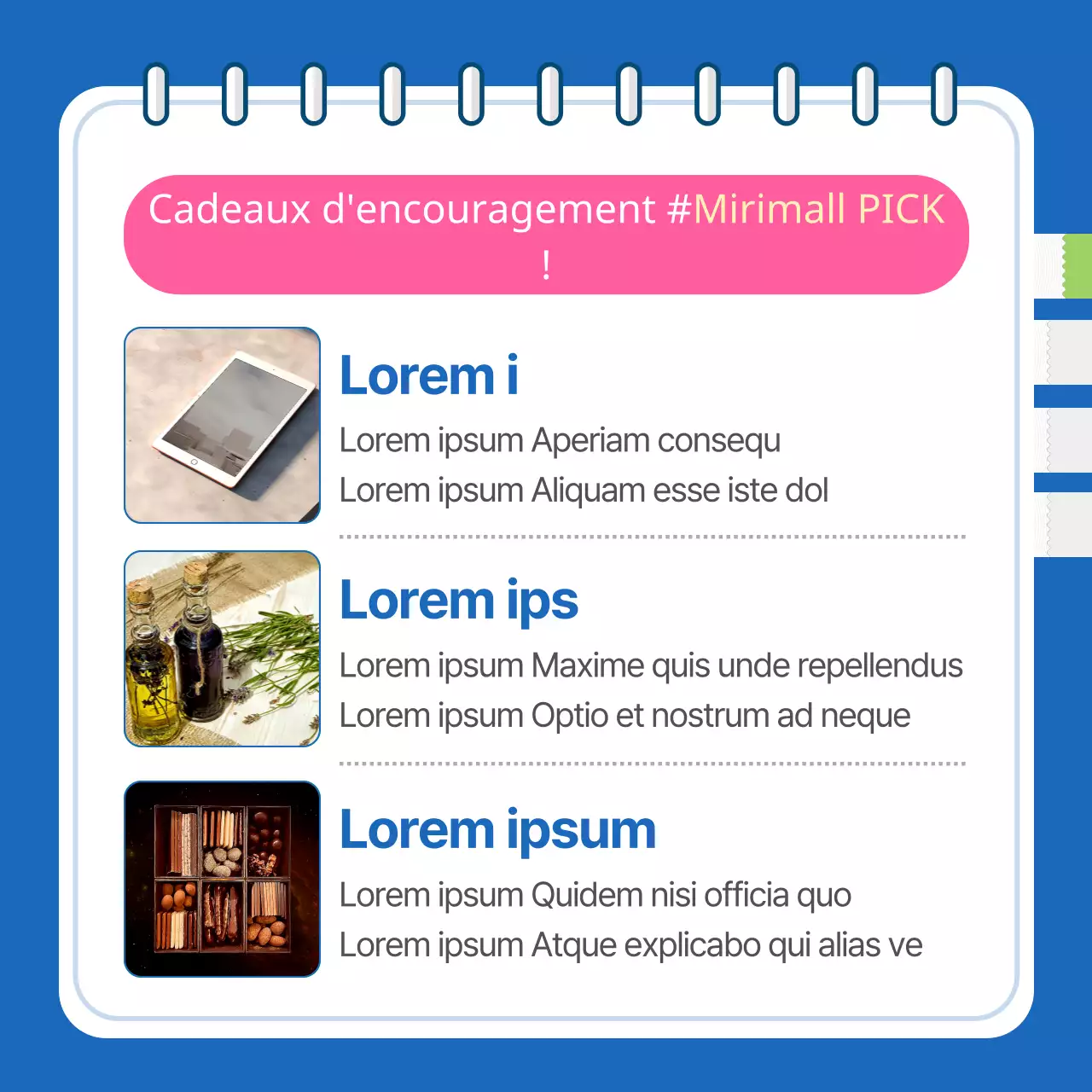 Suggestions de cadeaux pour le baccalauréat avec des touches de bleu et de rose vif