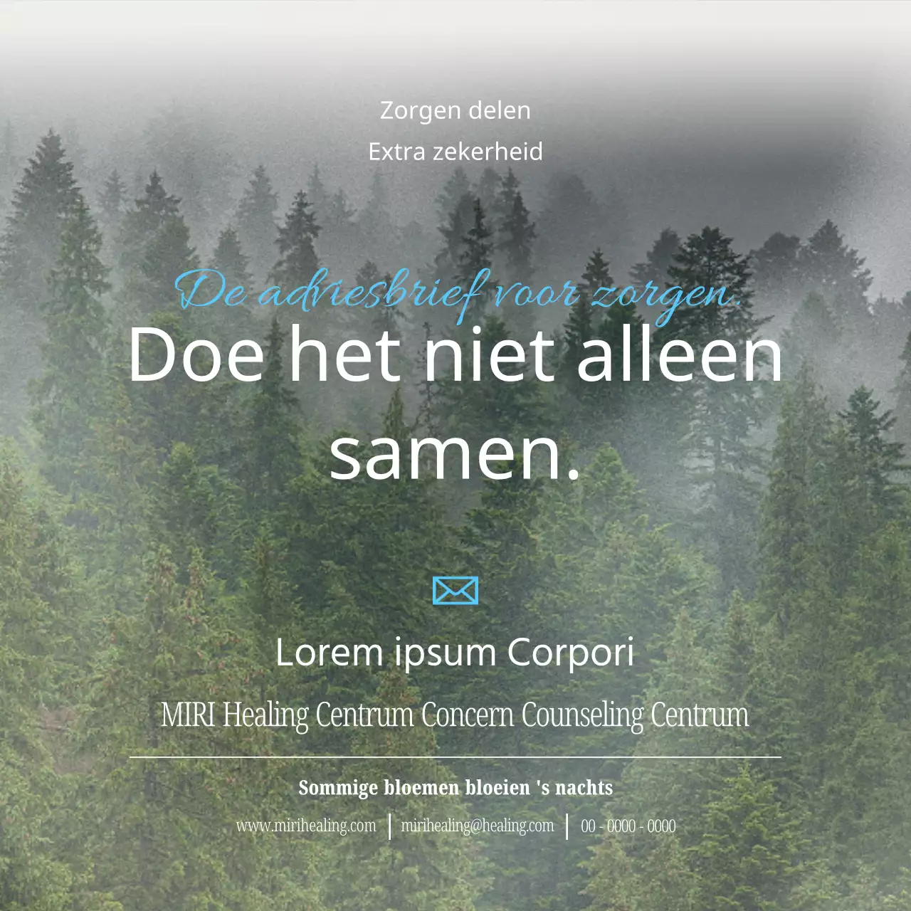 Een moderne, minimalistische hulplijn in lichtblauw en wit.