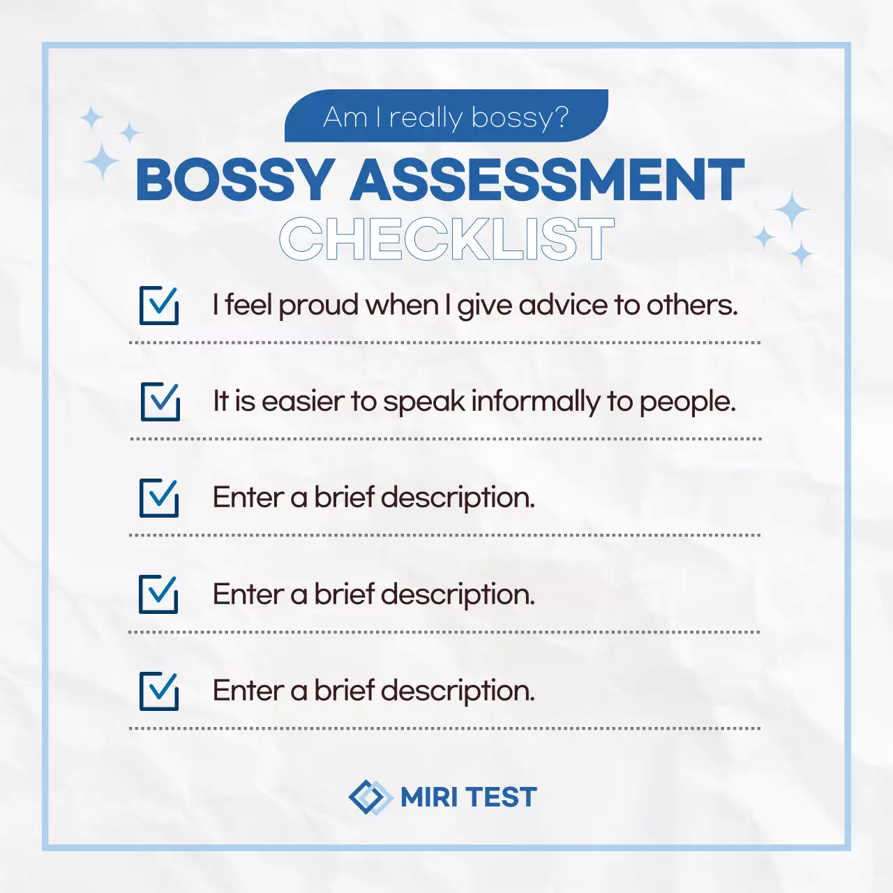 A kitschy blue and white goofy survey