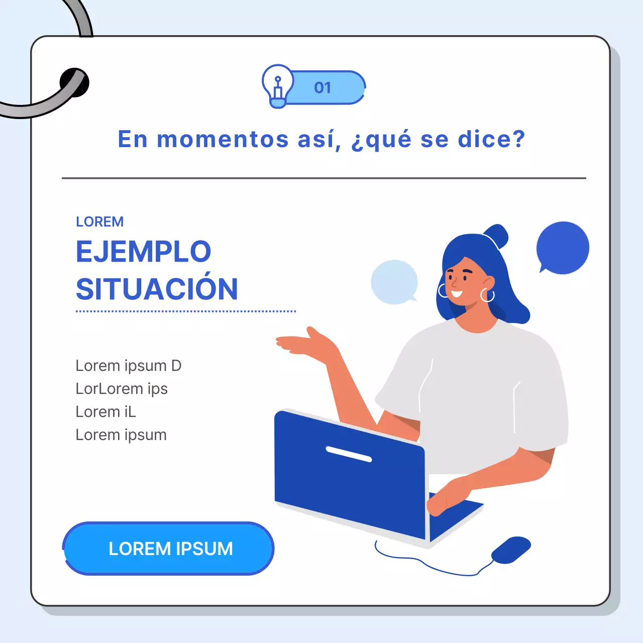 Promueva las conversaciones en inglés de negocios con una combinación de colores rosa y azul