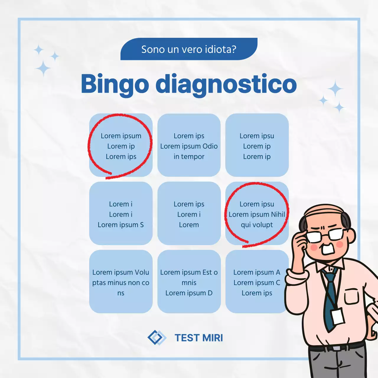 Un sondaggio kitsch in bianco e blu