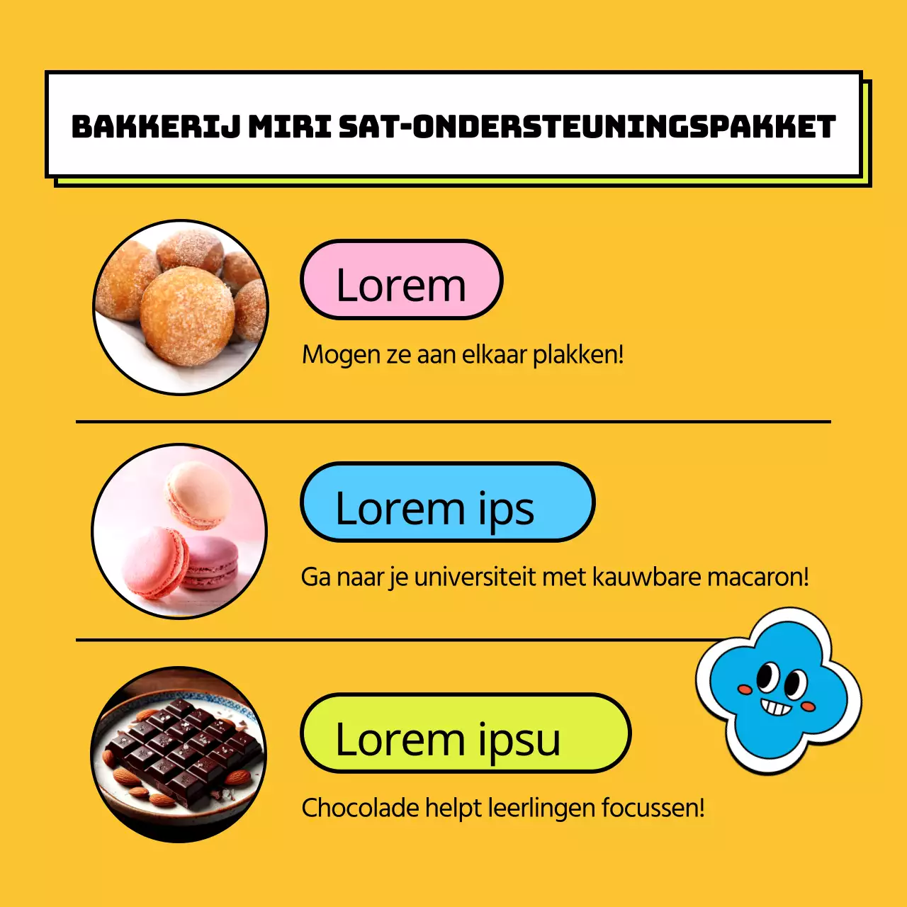 Pop-art stijl SATs cadeausuggesties in geel en groen