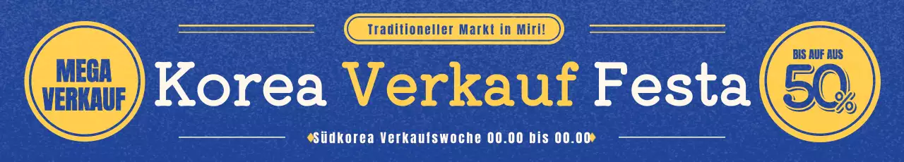 Saubere Retro-Verkaufsankündigungen in Blau und Gelb