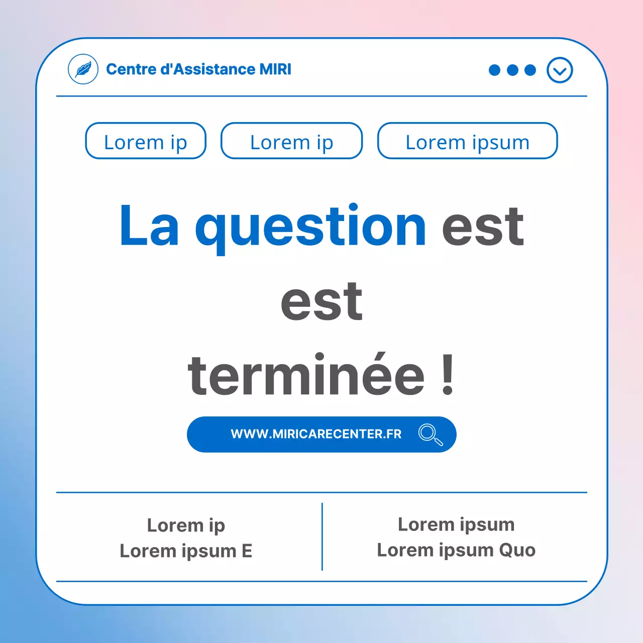 Un simple guide bleu clair et rose pour le service d'assistance téléphonique