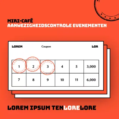 Promoot je evenement met een eenvoudige oranje coupon voor de aanwezigheidscontrole