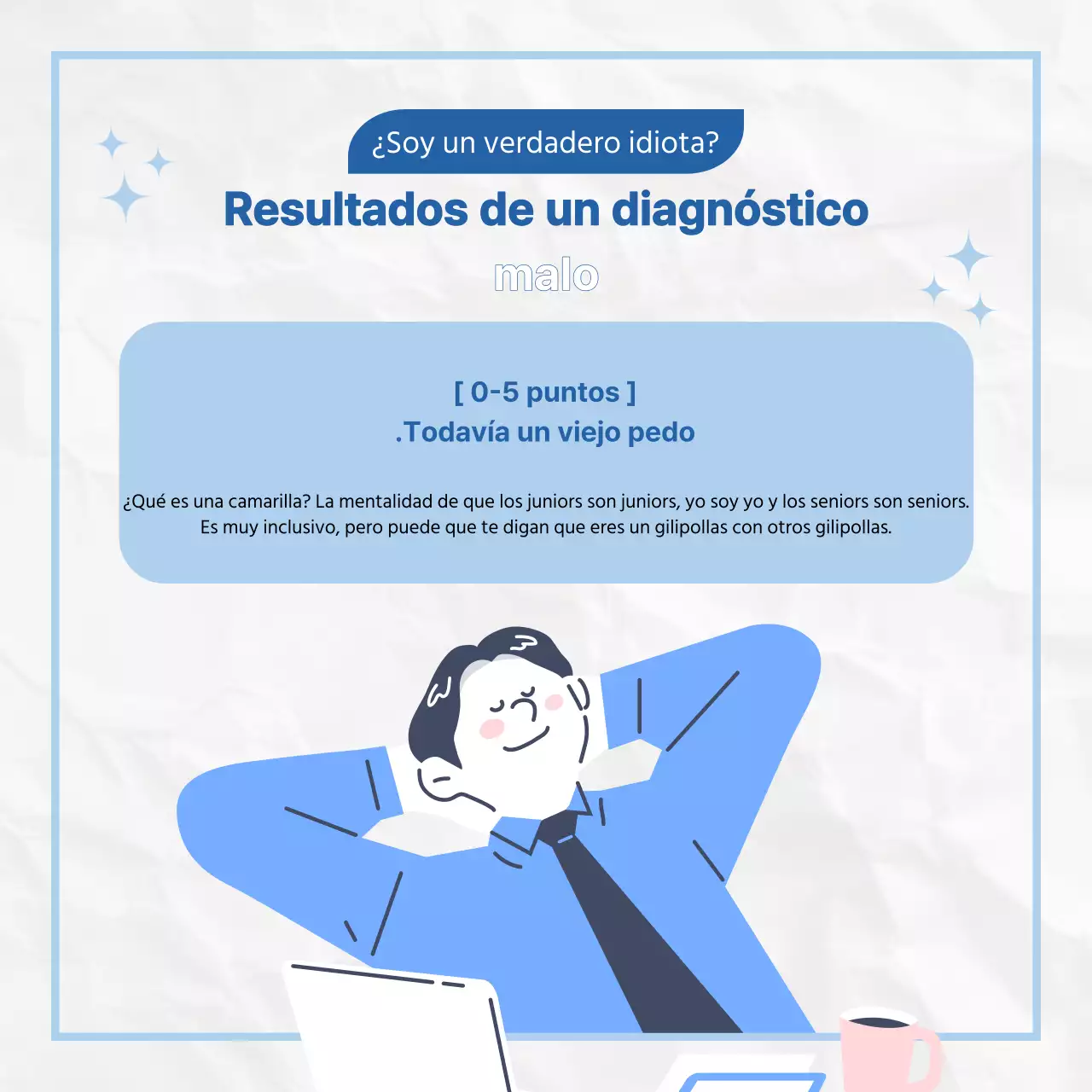 Una encuesta kitsch en blanco y azul