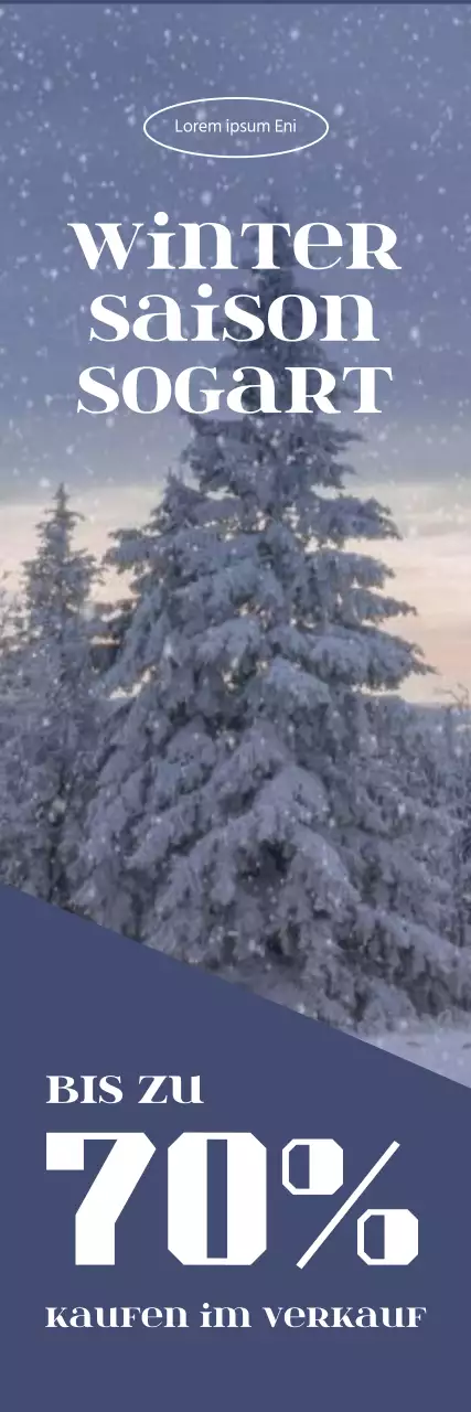 Banner für den Winterschlussverkauf mit winterlichem Hintergrund