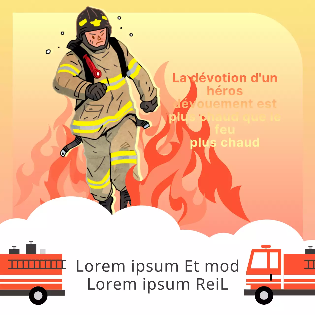 Une simple promotion rouge et jaune pour la Journée des pompiers