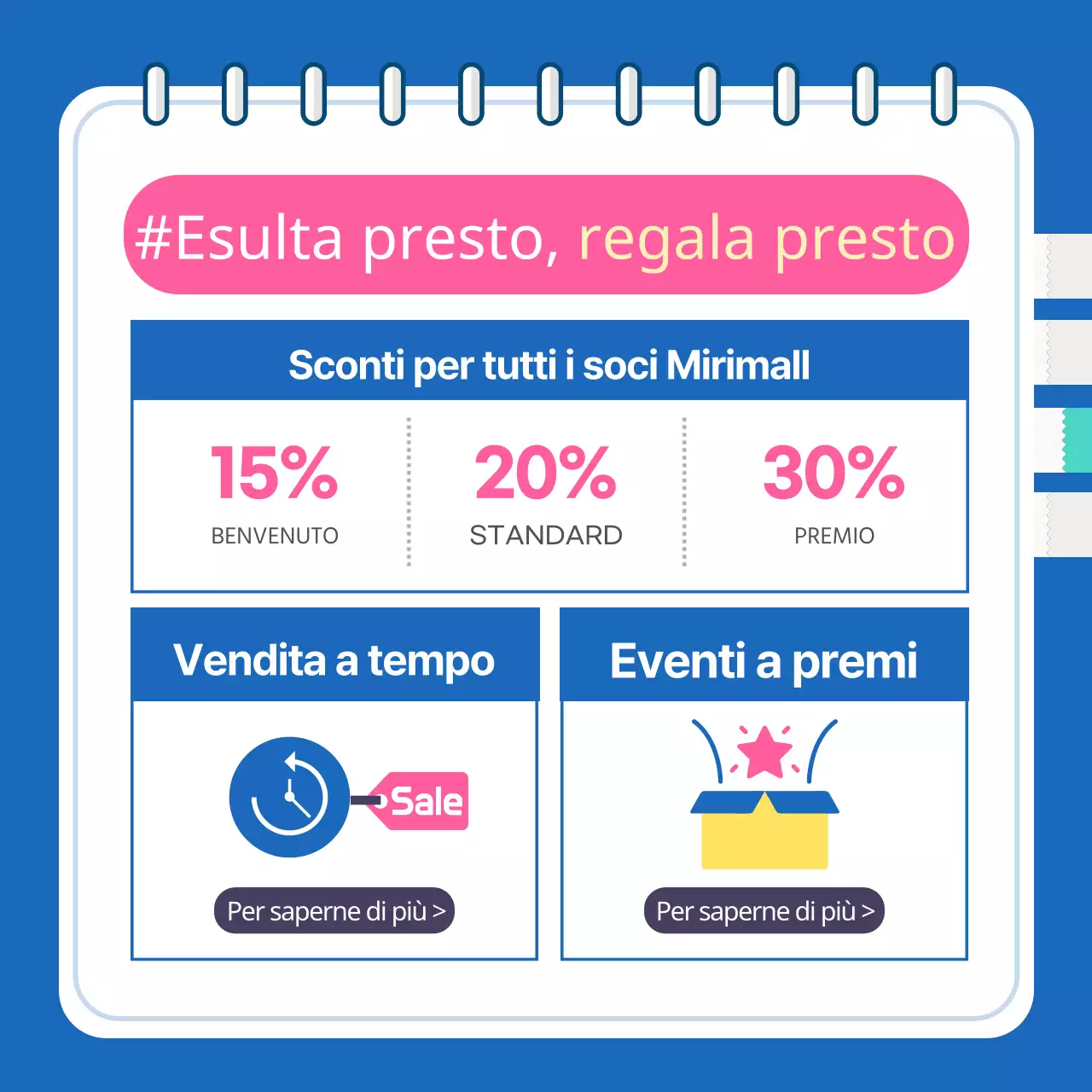 Suggerimenti per i regali per il test d'ammissione al college con colori blu e rosa acceso