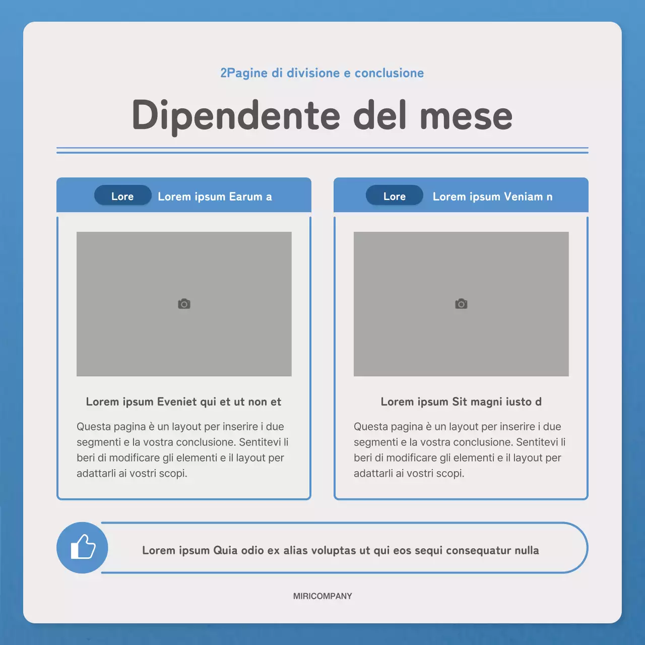 Una lettera semplice in blu e navy per la newsletter