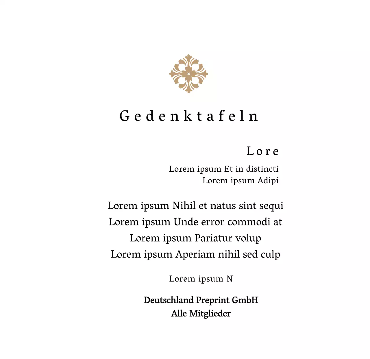 Eine königlich anmutende Inbetriebnahmetafel mit kunstvoller Verzierung