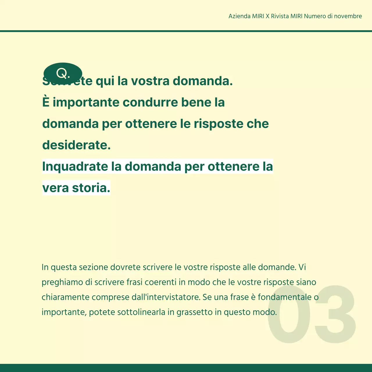 Un semplice ritratto aziendale per un colloquio in avorio e verde