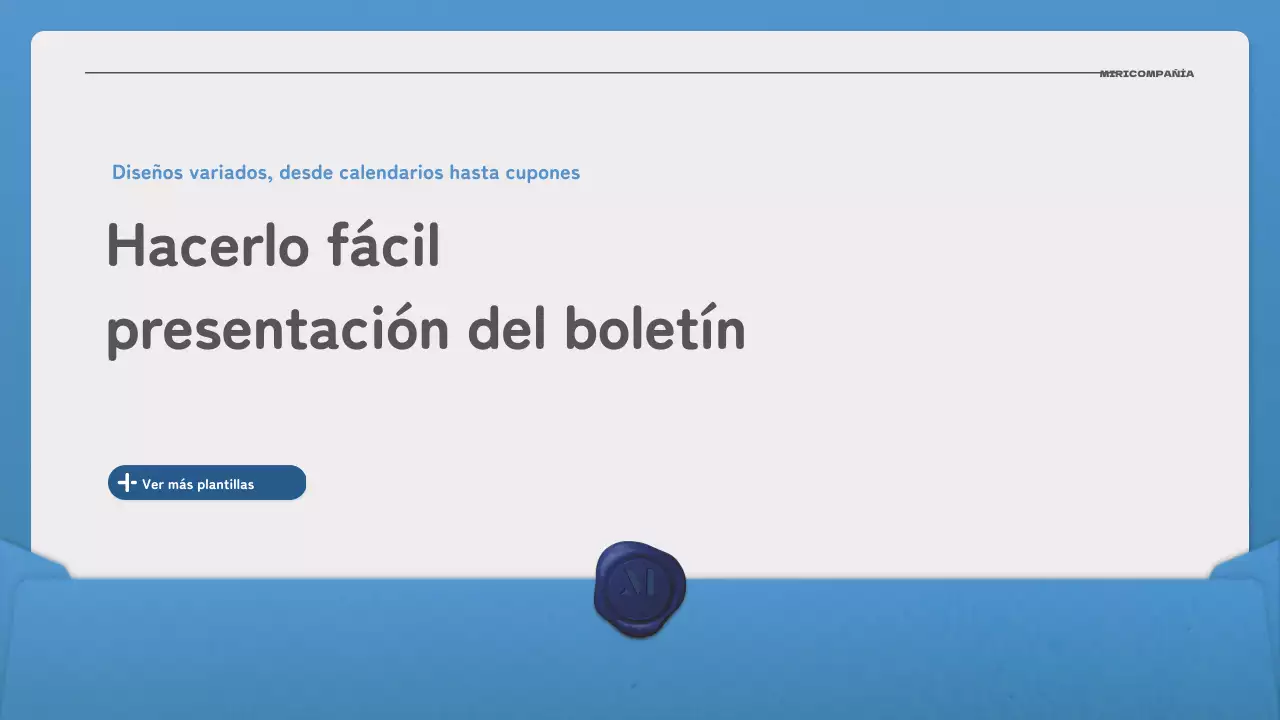 Promocione su boletín con una carta sencilla en azul y azul marino
