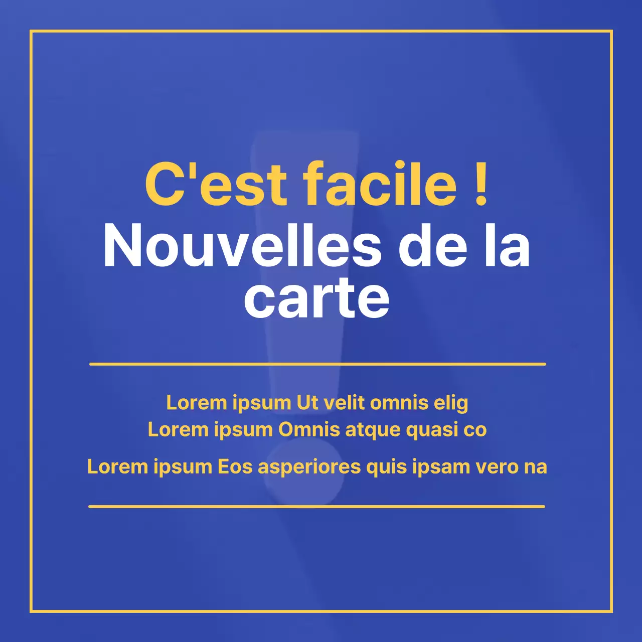 Un simple guide publicitaire bleu et jaune