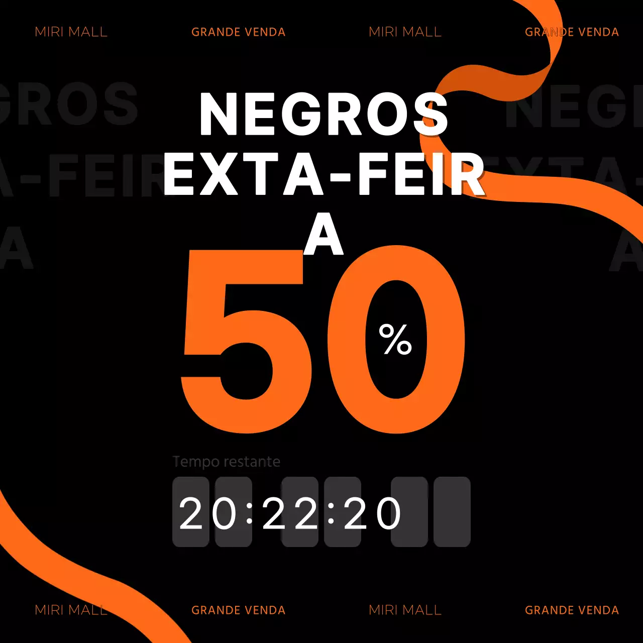 Anúncios da Black Friday na moda em preto e vermelho