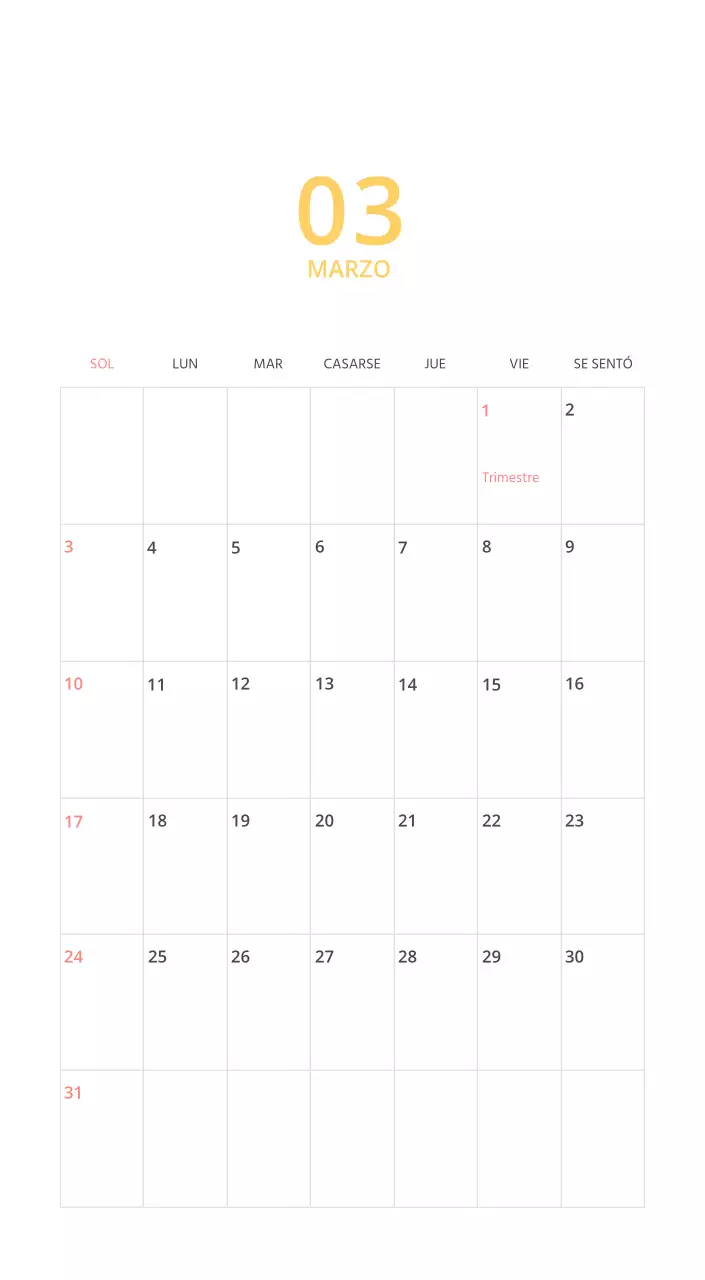 Calendario ilustrado multicolor