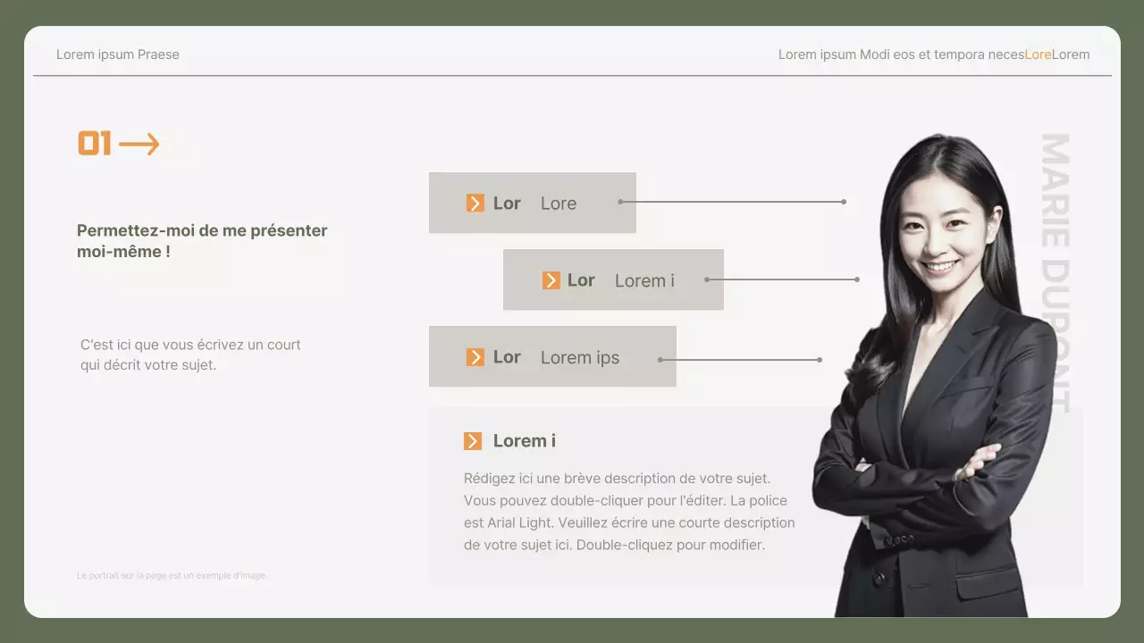 Lettre de motivation simple pour un poste de débutant dans une entreprise, en kaki et jaune