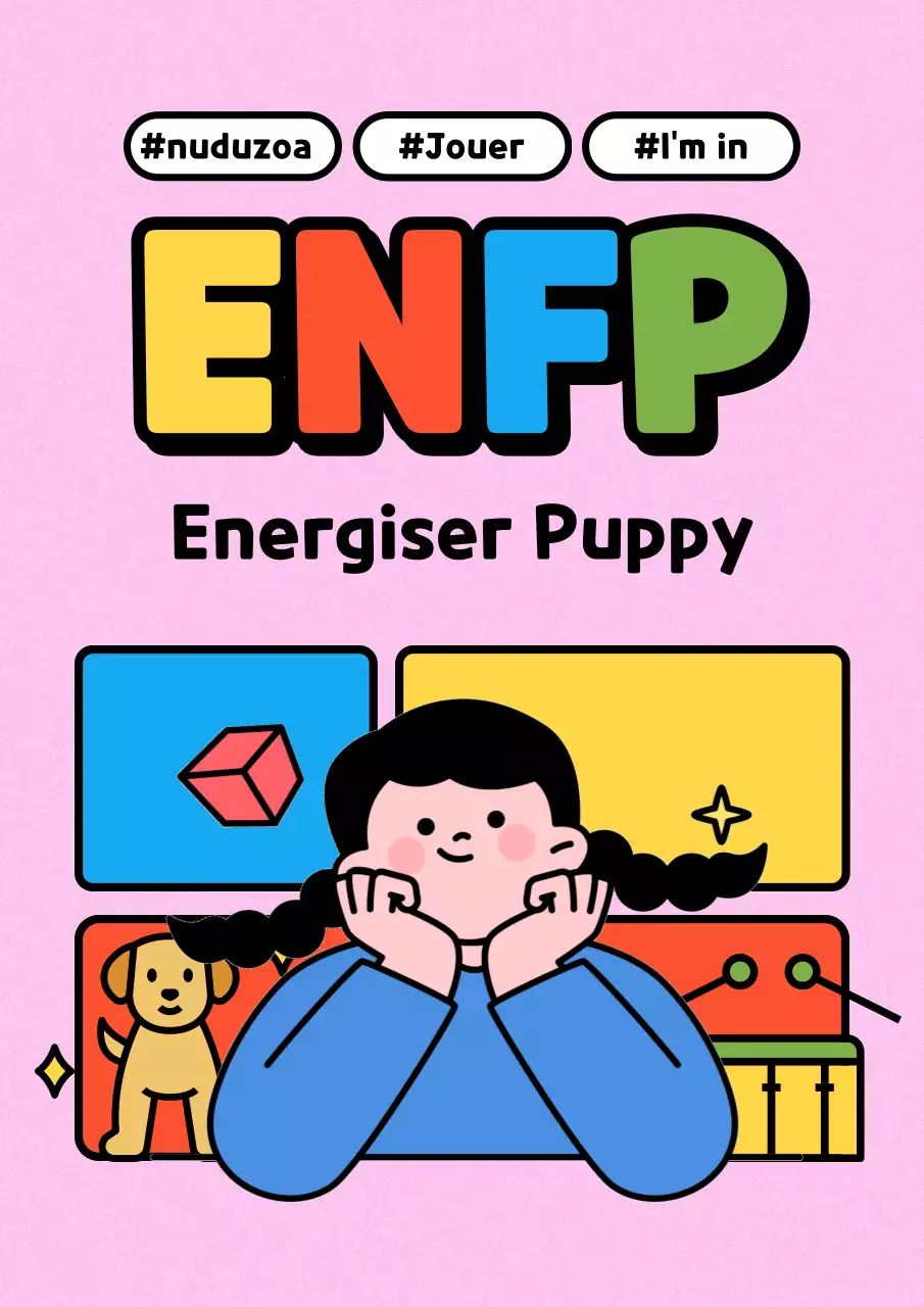 Une annonce MBTI simple et rose