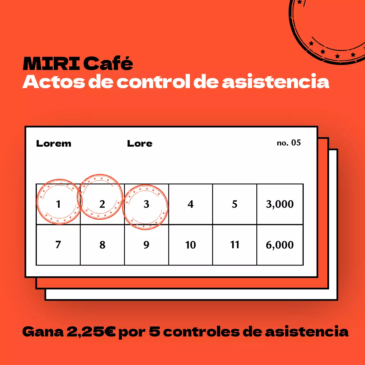 Promocione su evento con un sencillo cupón naranja de control de asistencia