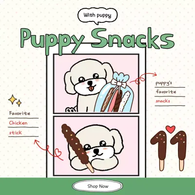 Beige Comic Puppy Promotion Instagram Post