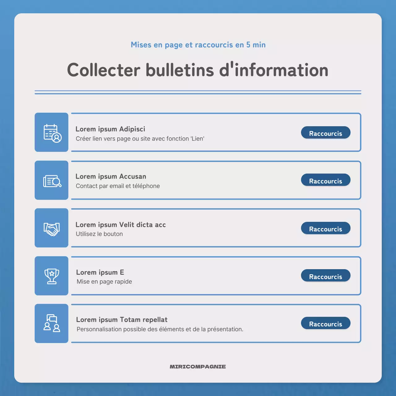 Une lettre simple en bleu et marine Lettre d'information
