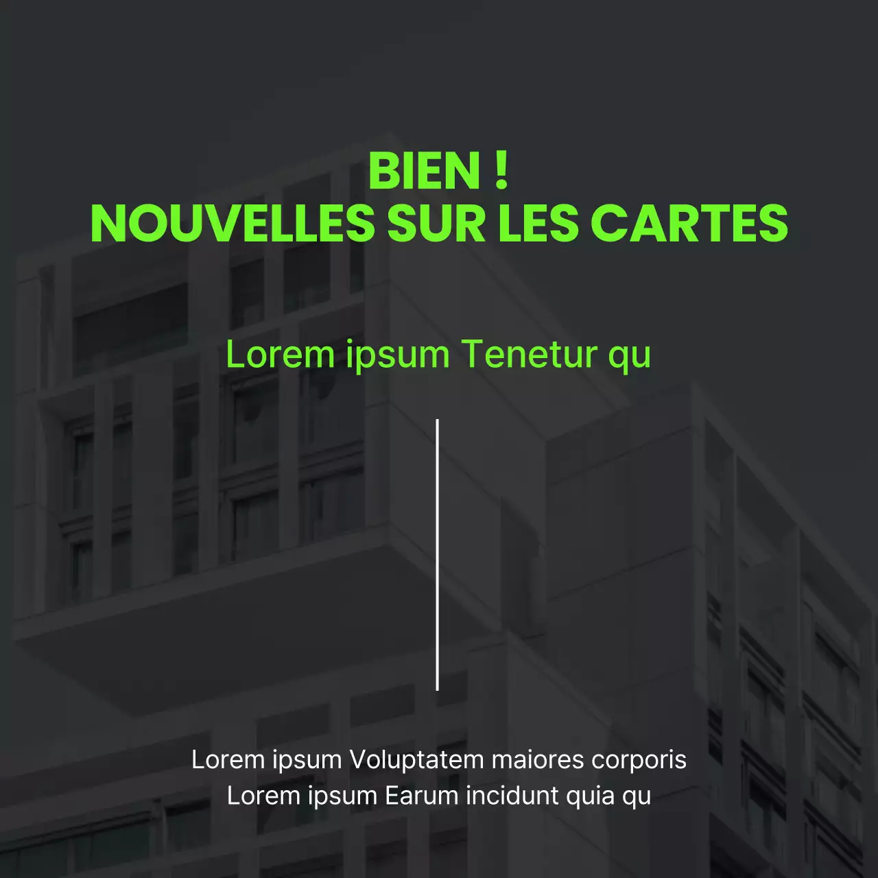 Proposition de modèle de cardnews moderne et branché en bleu marine et couleurs fluorescentes