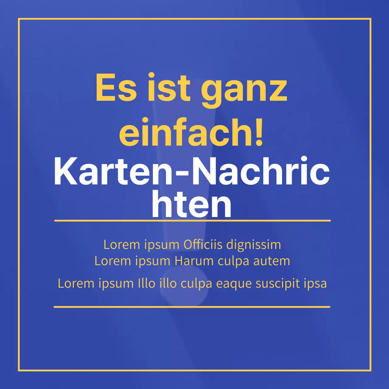 Eine einfache blau-gelbe Anzeige für einen Marketing-Leitfaden