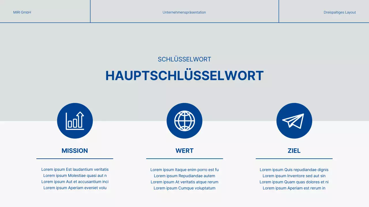 Moderne Geschäftsberichte in Blau und Grau