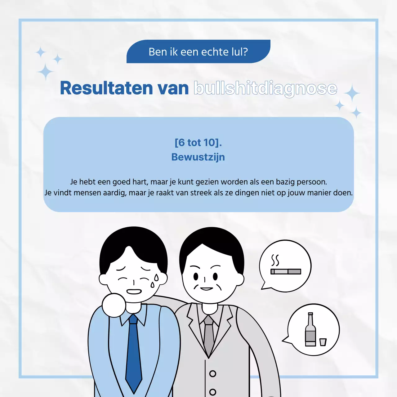 Een kitscherige blauw-witte enquête