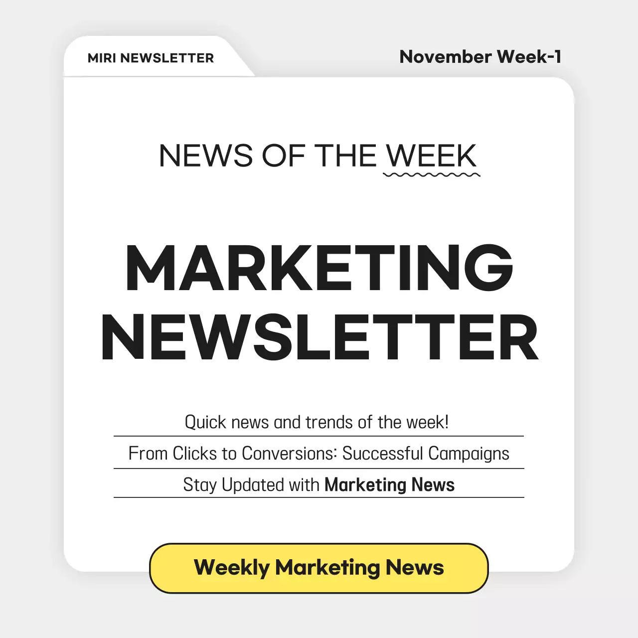 White Modern Marketing Newsletter Instagram Carousel